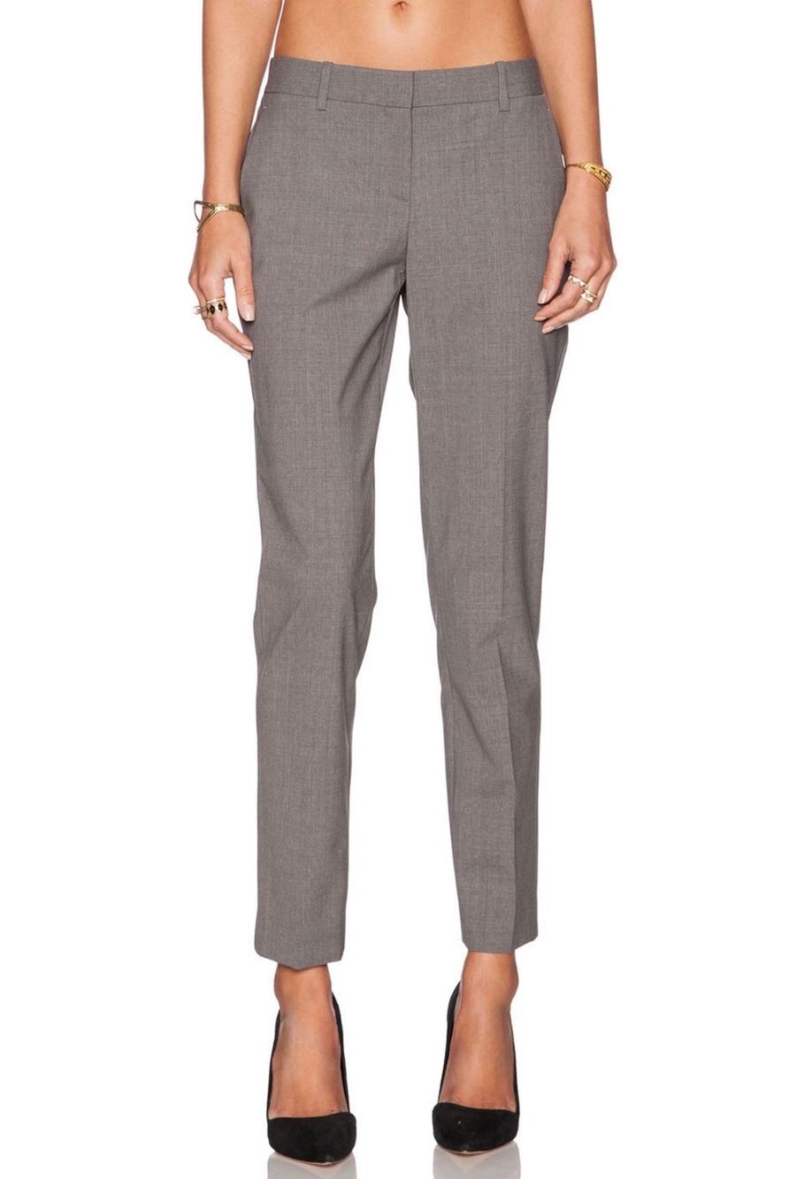 Theory TESTRA 2B Edition Wool Blend Cropped Gray Classic Dress Pants Sz 6